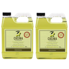 Cucina savon mains purifiant recharge, parfum coriandre et olivier, pratique pour la cuisine