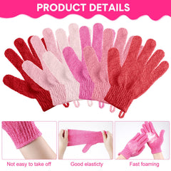 Massage circulaire avec les gants Cuffbow double-face rose pour peau douce