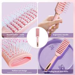 Cureder brosse paddle idéale pour un coiffage fluide des longueurs.