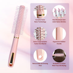 Cureder brosse ronde pour séchage: glisse douce sur cheveux mouillés.