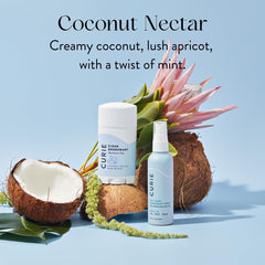 Ingrédients sans aluminium du Curie Nectar noix de coco respectueux peau sensible.