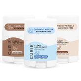 Curie travel-size deodorant stick for on-the-go freshness.