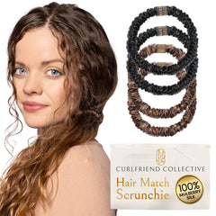 Curlfriend Collective Mulberry Silk Skinny Scrunchies brunette, douceur pour boucles