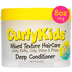 CurlyKids bouteille démêlant pour cheveux d'enfants, utilisation facile.
