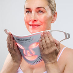 CurrentBody Masque LED: couverture complète du visage sans zones oubliées.