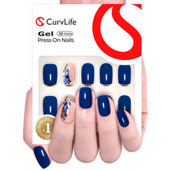 CurvLife ensemble 32 pièces d’ongles autocollants prêts à l’emploi