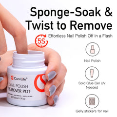 CurvLife éponge-applicateur ergonomique pour un retrait précis et sans effort.