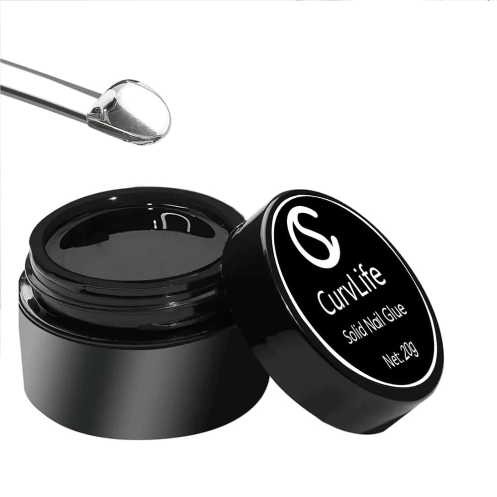 Curvlife gel solide, adhérence fiable pour ongles press-on.