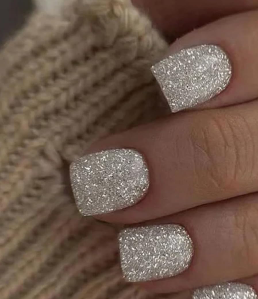 CurvLife onglets argentés avec paillettes, fini élégant et durable pour soirée