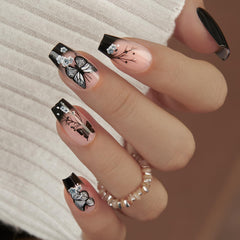 Ongles CurvLife autocollants design abricot nude fini brillant durable.