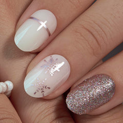 CurvLife Snowflake Silver design collection with intricate gel patterns for chic style.