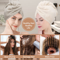 Turban beige CZZXI anti-frizz idéal pour cheveux mouillés.