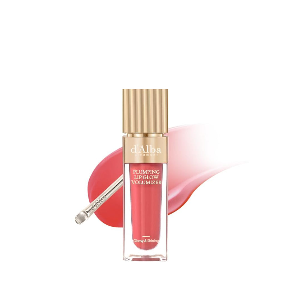 Lip Glow Mood de d'alba Piedmont sur teinte Posh Rose, effet repulpant et hydratant