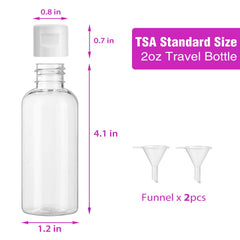 Ensemble Dabacc de 30 bouteilles transparentes 2oz prêt pour les echantillons