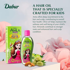 Dabur Amla huile: cheveux brillants chez l'enfant.