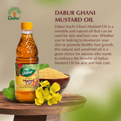 Dabur Kachi Ghani Moutarde - huile capillaire pour brillance et vitalité