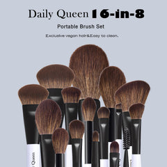 Daily Queen pinceau dual kabuki-poudre, application homogène.
