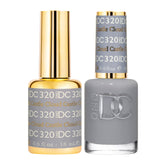 DAISY DND Cloud Castle gel, bouteille gris doux, élégante manucure prête à porter.