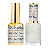 DAISY DND Coconut Silk gel polish bottle shows sheer white with subtle shimmer.