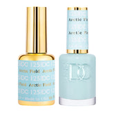 Vernis gel bleu DAISY DND DC, flacon élégant et couleur durable.