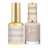 Daisy DND DC Gel Polish Half Moon 301 neutral gray for sleek nails