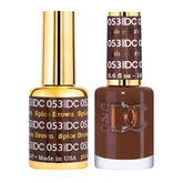 Daisy DND DC gel polish set in 053 Spiced Brown offers rich color for elegant nails