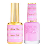 Daisy DND Blossom Pink gel polish bottle close-up showing rich color for DIY manicures