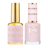 Daisy DND Pina Colada gel polish bottle shows a neutral pink for elegant at-home manicures.