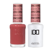 Daisy DND Romantic Lover 890 gel bottle showing rich coral red color for long-lasting nails.