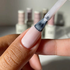 DAISY DND lacquer bottle complements gel shade for long-lasting color variety.