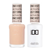 DAISY DND Sheer Nude 857 bottle showing natural nude gel color for everyday nails.
