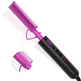 Dan Technology Peigne chauffant double voltage pour perruques et cheveux noirs, mise en forme précise.