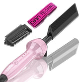 DAN Technology peigne thermique 500F rose en action pour un lissage rapide des cheveux