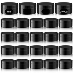Bocal Dandat noir 4oz avec couvercle et étiquette pour organisation.