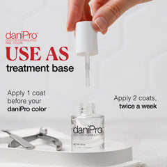 Ongles plus forts grâce à la base fortifiante DaniPro et ses nutriments.