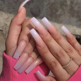 Ongles DANMANR press-on carrés nude pour un rendu naturel et durable
