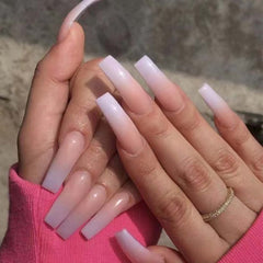 Ongles DANMANR press-on carrés nude pour un rendu naturel et durable