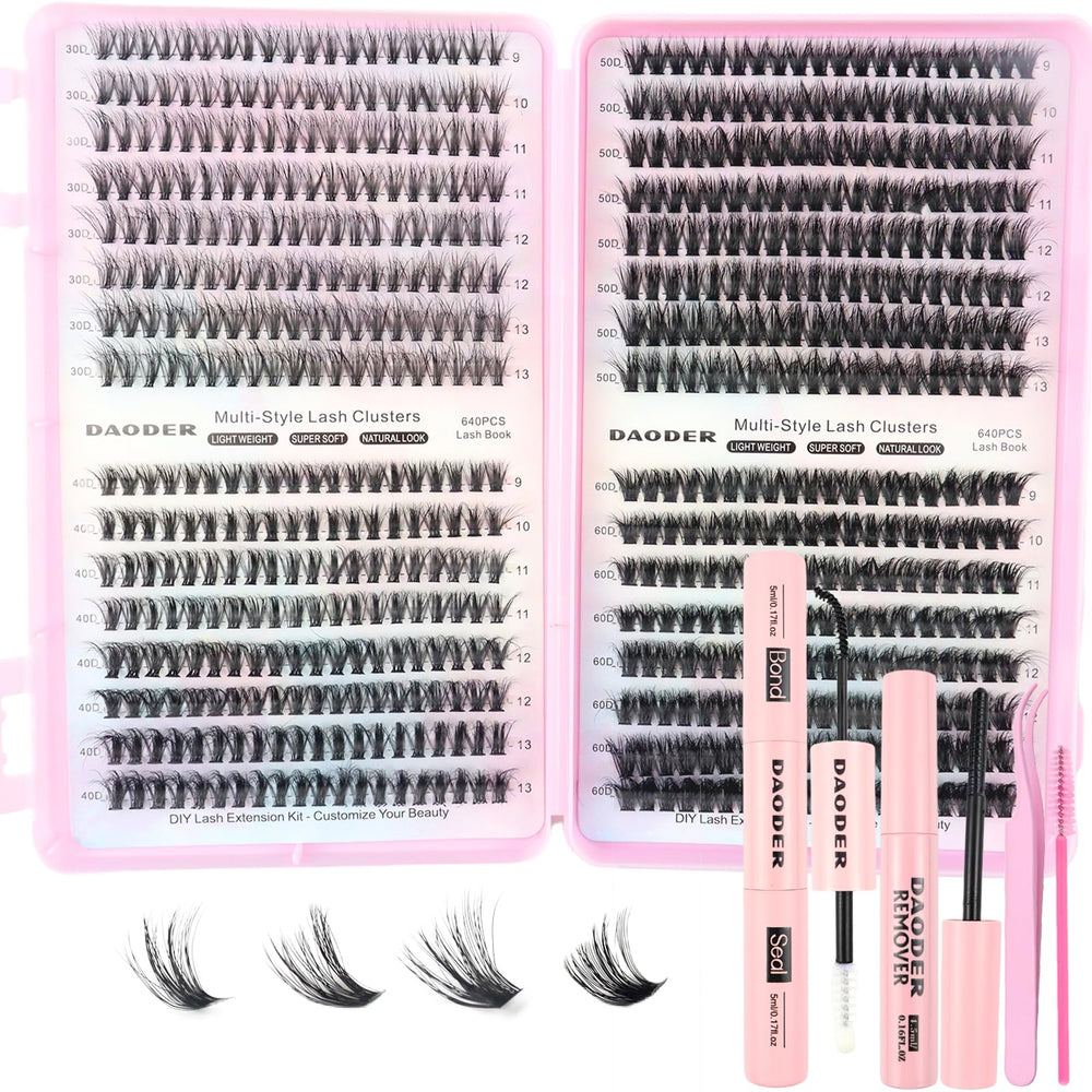 DAODER kit extensions cils effilés 640 pièces pour un regard naturel