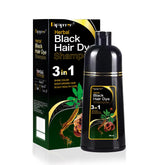 Dapoprren Shampoing Coloration Noire Bouteille, couleur naturelle et couverture des gris.
