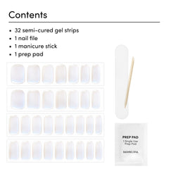Dashing Diva Glaze semi-cured strips curved-dome-fit for a smooth, precise application.