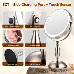 Miroir DASLAVA contrôle tactile latéral pour une utilisation pratique.