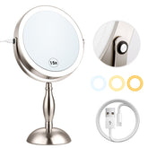DASLAVA miroir double-face 1x et 15x pour détails précis du maquillage.