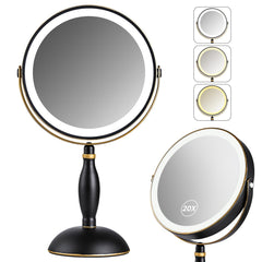 DASLAVA Miroir éclairé 20x pour un maquillage précis du visage.