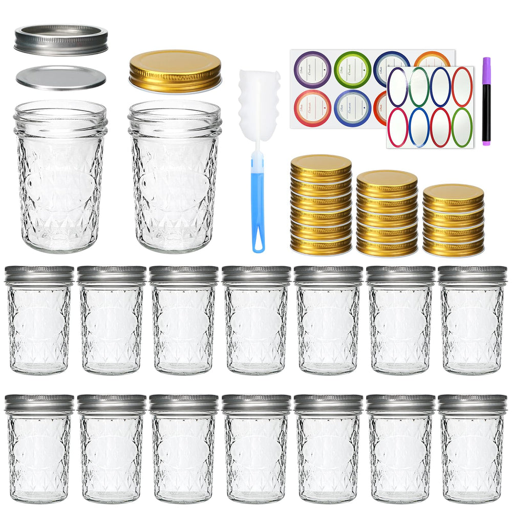 Datttcc bocal Mason 8oz en verre clair, parfait pour confitures maison et stockage durable.