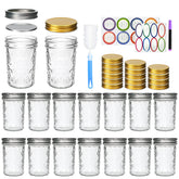 Datttcc bocal Mason 8oz en verre clair, parfait pour confitures maison et stockage durable.