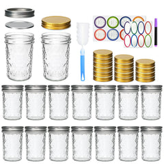 Datttcc bocal Mason 8oz en verre clair, parfait pour confitures maison et stockage durable.