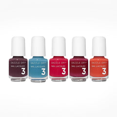 Dazzle Dry Carnival Mini Flight: ensemble de 5 mini vernis, application rapide et longue tenue.