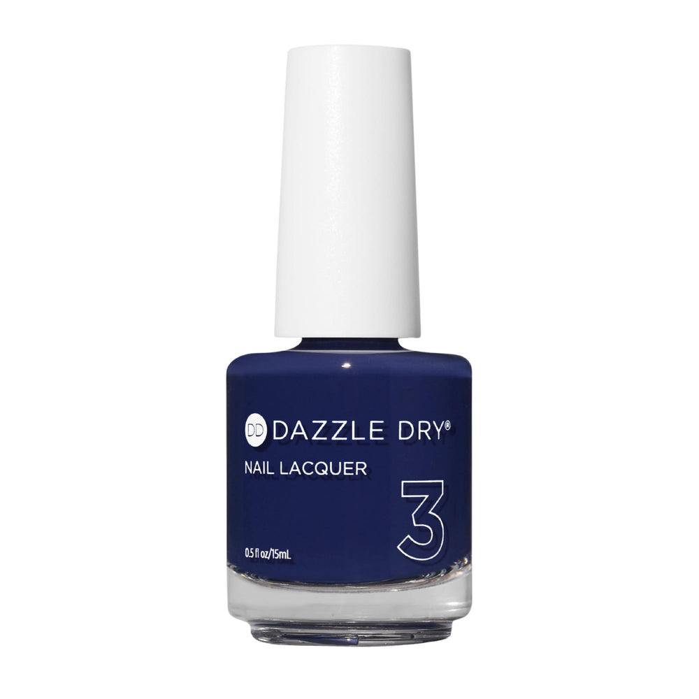 Vernis Dazzle Dry – bouteille Ciel de Minuit, couleur bleu nuit opaque.