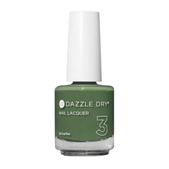 Vernis Dazzle Dry vert fougère en flacon, couleur riche et durable.
