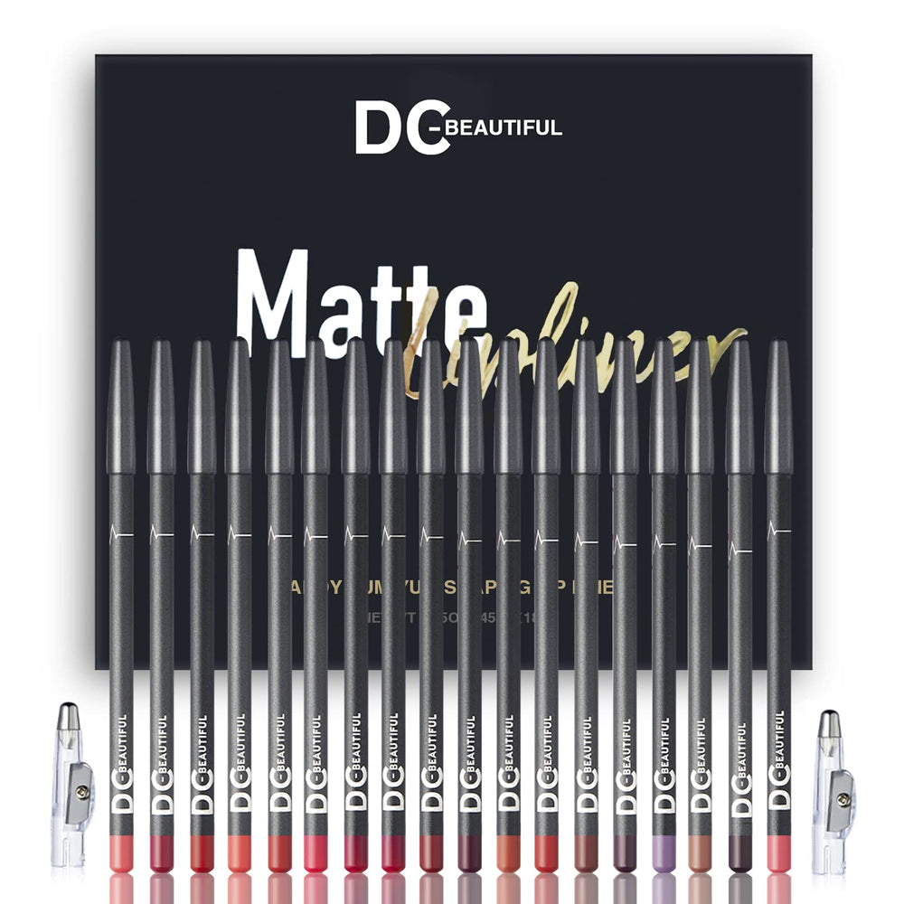 DC-BEAUTIFUL ensemble-crayons-contour-levres 18 couleurs pour des looks variés et précis.
